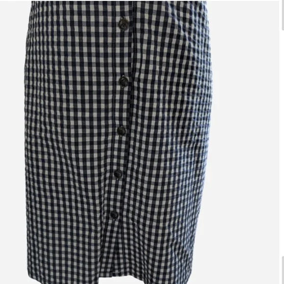 J. Crew Navy and White Gingham Midi Dress - Picture 7 of 14